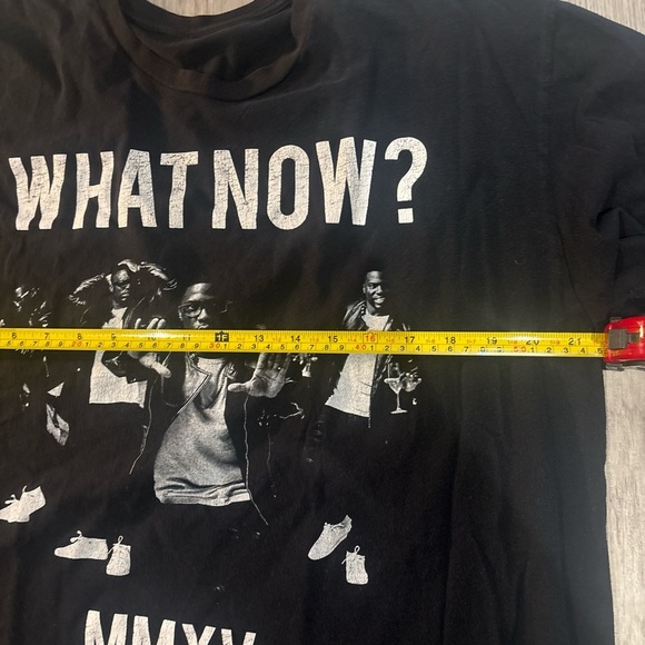 Black Graphic T-Shirt with 'What Now?' Print - Picture 3 of 4